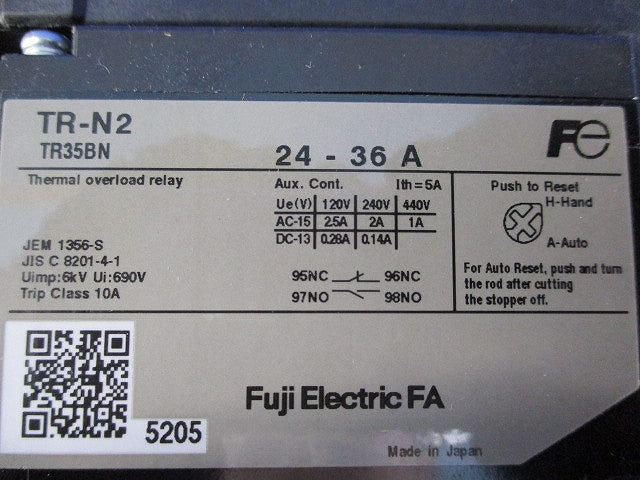 サーマルリレー24-36A TR-N2 TR35BN