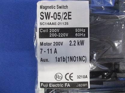 電磁開閉器 200V2.2ｋW 7-11A 1a1b SW-05/2E
