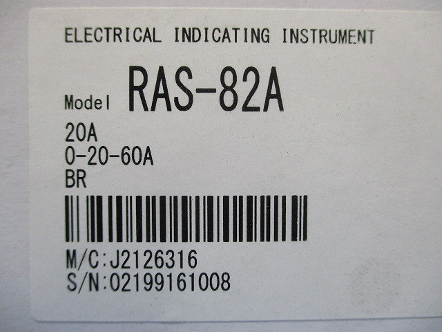 交流電流系 20A 0-20-60A RAS-82A