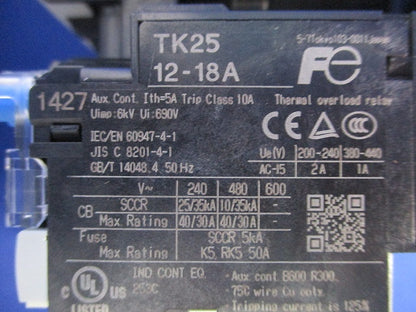 交流操作形電磁開閉器 200V 12-18A SK18AW-201K012