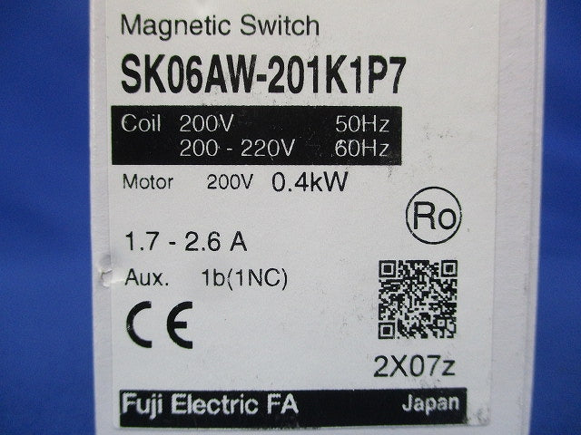 電磁開閉器 200V 1.7-2.6A 1ｂ SK06AW-201K1P7