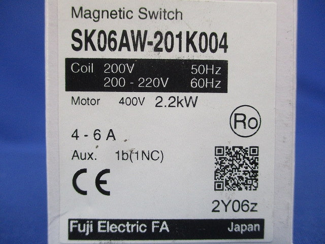 電磁開閉器 200V 4-6A 1ｂ SK06AW-201K004