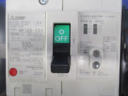 漏電アラーム付遮断器3P100A NF125-ZSV
