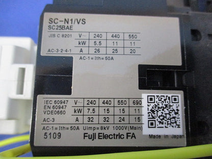 電磁接触器100V50/60Hz SC-N1/VS