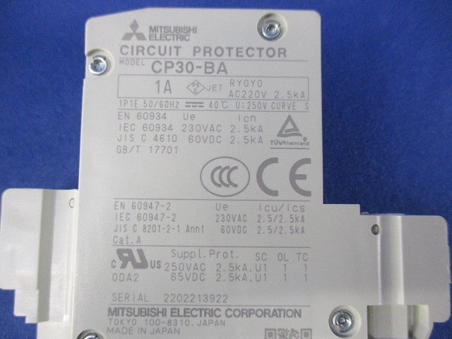 サーキットプロテクタ 1P1A(2個入) CP30-BA