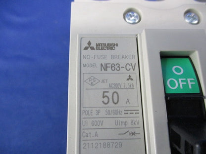 ノーヒューズブレーカ3P50A NF63-CV