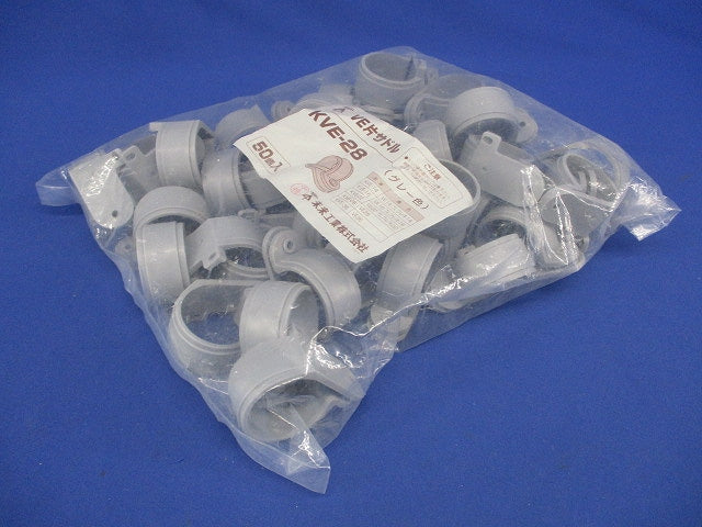 VE片サドル 適合VE管28 グレー 50個入 KVE-28-50