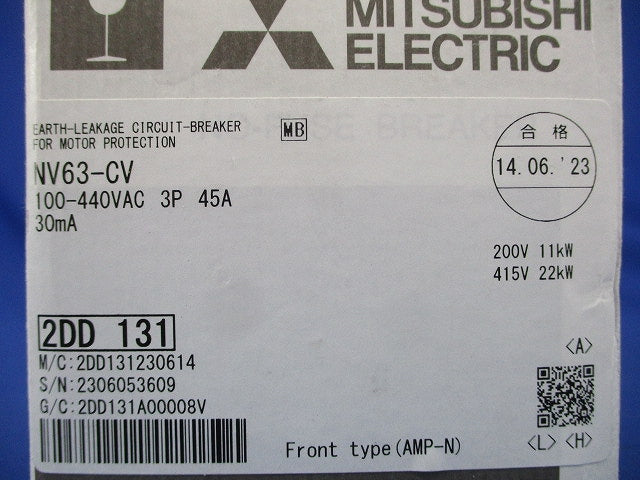 漏電遮断器 3P3E45A 100-440VAC 30mA NV63-CV3P3E45A30mA