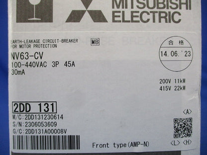 漏電遮断器 3P3E45A 100-440VAC 30mA NV63-CV3P3E45A30mA