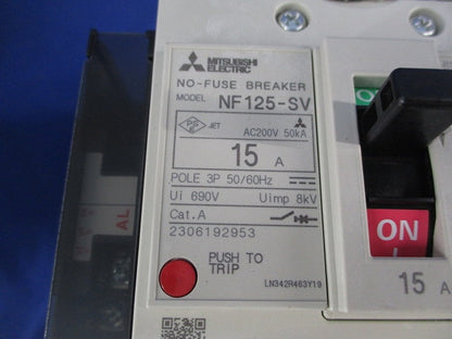 漏電アラーム付遮断器3P15A NF125-ZSV