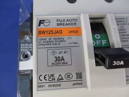 オートブレーカ3P30A(アラームスイッチ付) BW125JAG-3P030