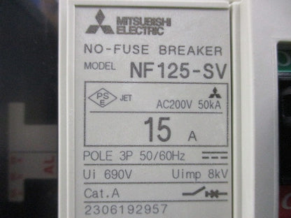 ノーヒューズ遮断器3P15A NF125-SV