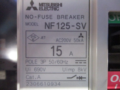 ノーヒューズブレーカ アラームスイッチ付 3P15A NF125-SV3P15A