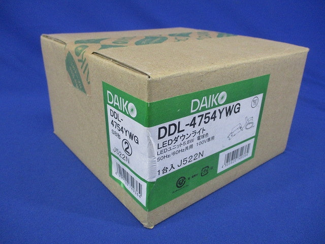 LEDダウンライト φ75 2700K 電球色 調光器別売 電源付(別置) DDL-4754YWG