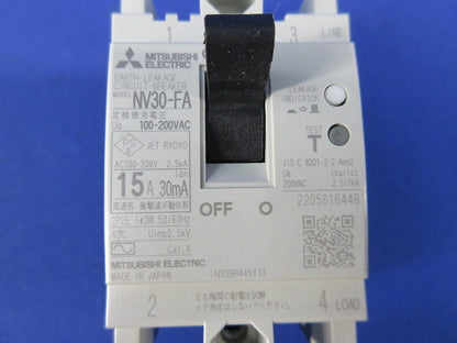 漏電遮断器2P2E15A NV30-FA