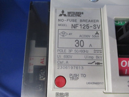 ノーヒューズ遮断器3P30A NF125-SV