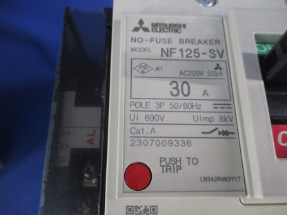 ノーヒューズ遮断器3P30A NF125-SV