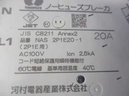 ノーヒューズブレーカー2P1E20A(2個入) NAS2P1E20-1