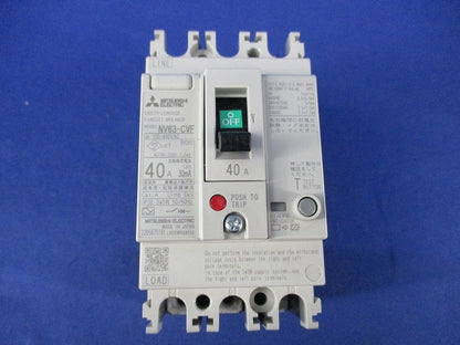 高調波・サージ対応形 漏電遮断器3Ｐ40A NV63-CVF