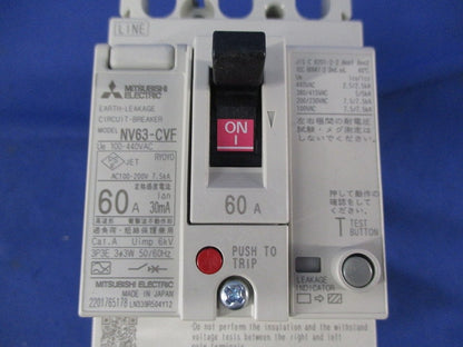 高調波・サージ対応形 漏電遮断器3Ｐ60A NV63-CVF