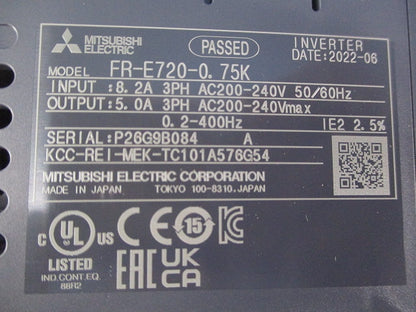 小型パワフルインバータ FR-E720-0.75K