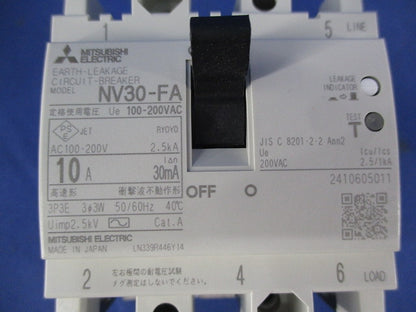 漏電遮断器3P3E10A NV30-FA