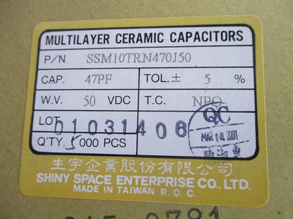 Cera.Cap. 5000個入 47.0PF NPO