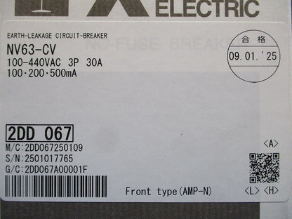 漏電遮断器 3P30A 100-440VAC 100・200・500ｍA  NV63-CV3P3E30A