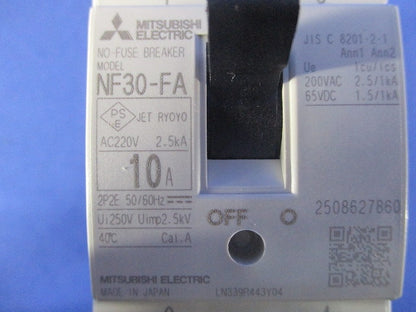 ノーヒューズブレーカ 2P2E10A NF30-FA2P10A