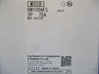 オートブレーカ 3P75A BW100AFC3P75A
