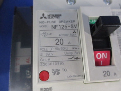 ノーヒューズ遮断器3P20A NF125-SV