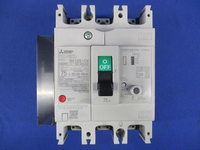 漏電アラーム遮断器 3P75A AV100-440V 1.2.500ｍA NF125-CV3P75A