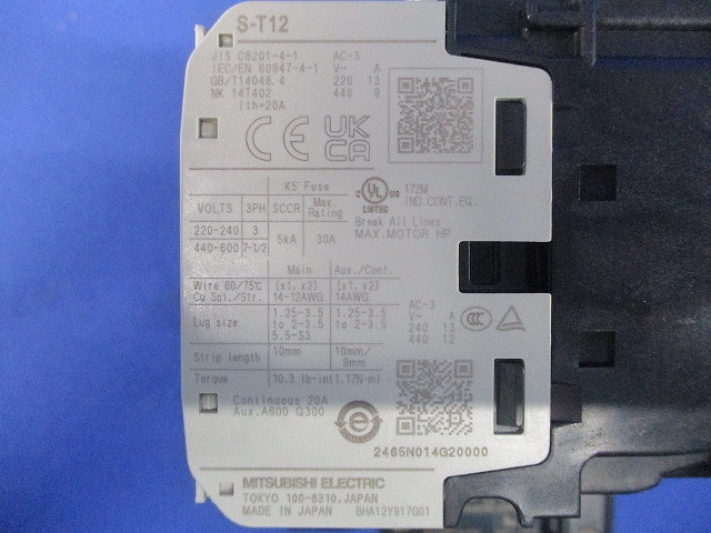 電磁開閉器 0.75ｋW 400V AC200V MSO-2XT12