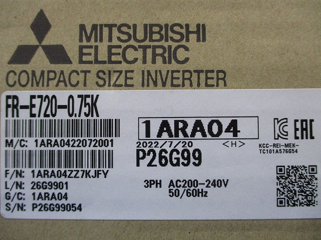 小形パワフルインバータ FR-E720-0.75K