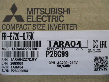 小形パワフルインバータ FR-E720-0.75K
