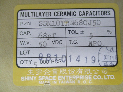 Cera.Cap.5000個入 68.0PF NPO