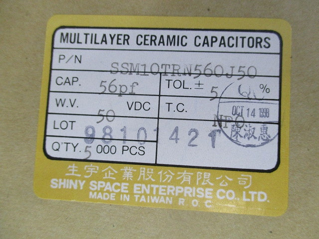 Cera.Cap. 5000個 DA12COG 1H 560J56.0PF NPO