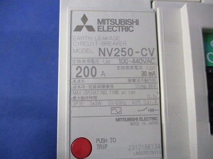 漏電遮断器3P3E200A NV250-CV