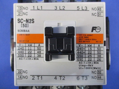 標準形電磁開閉器 11ｋW 34-50A 200V 2a2b SW-N2S