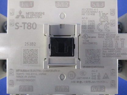 非可逆式電磁接触器 AC200V S-T80