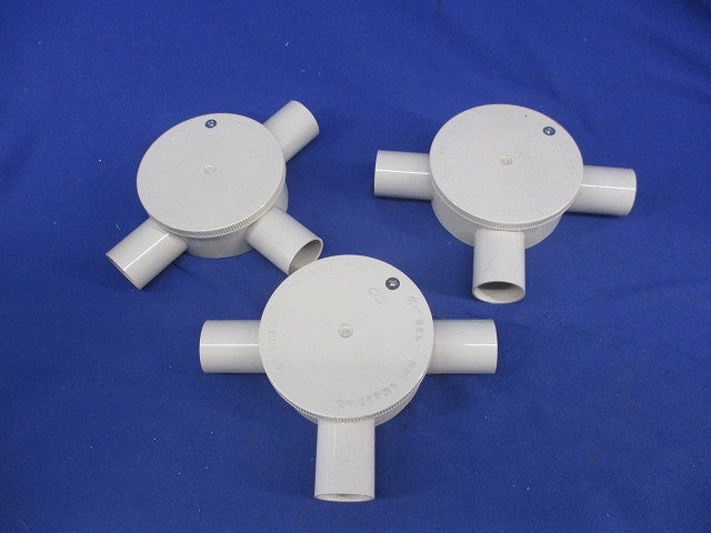 露出用丸形ボックス3方出(3個入)(アイボリー) R223JHW