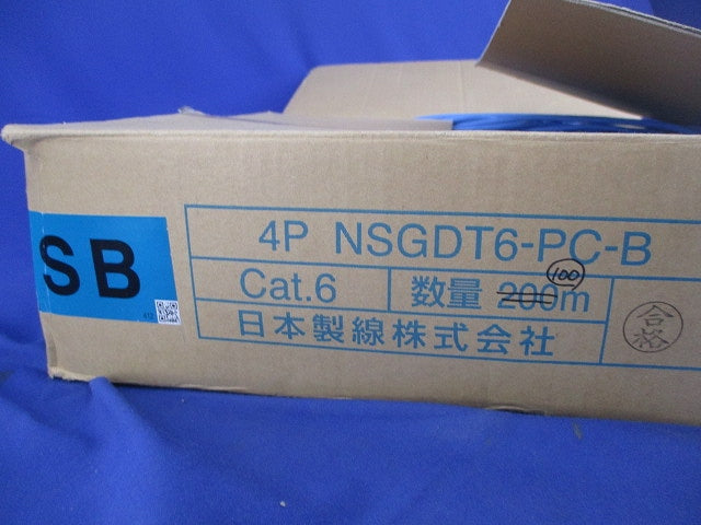 Cat.6 U/UTP4P撚線ケーブルケーブル(長さ100m以上)(水色) NSGDT6-PC-B