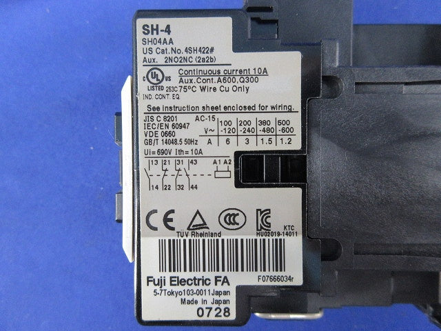 標準形補助継電器200V(ジャンク品) SH-4