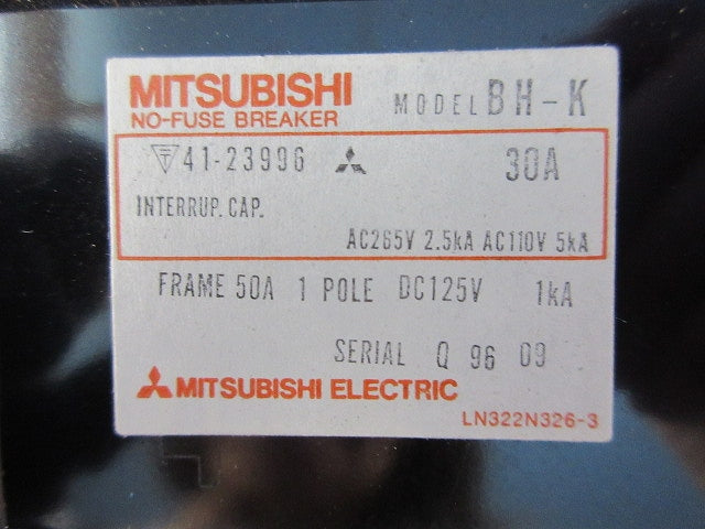 ノーヒューズブレーカ 1P30A(ジャンク品) BH-K