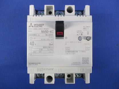 漏電ブレーカ 3P40A30mA AC100-200V NV50-KC3P40A30mA