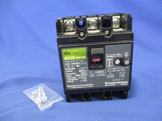 漏電ブレーカ３P3E60A GE63C