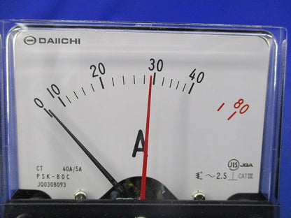 角形指示計器 交流電圧計 40A/5A PSK-80C