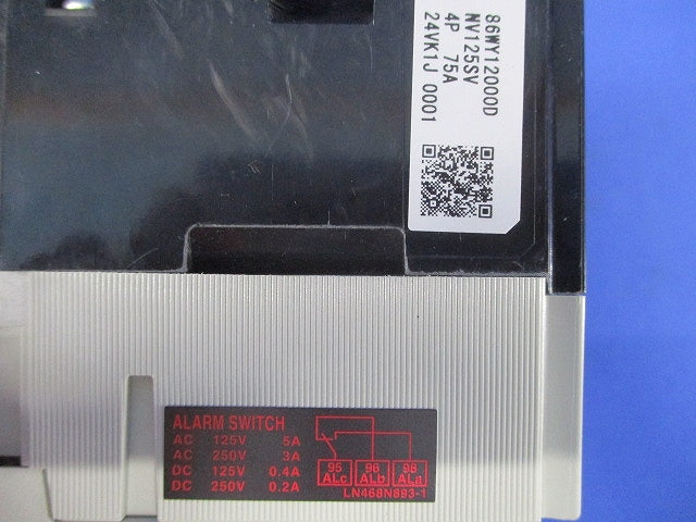 漏電アラーム遮断器 4P75A 100・200・500ｍA 単3中性線欠相保護付 NV125-SV4P75A