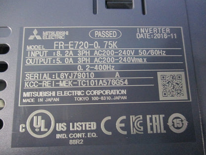 インバータ FR-E720-0.75K