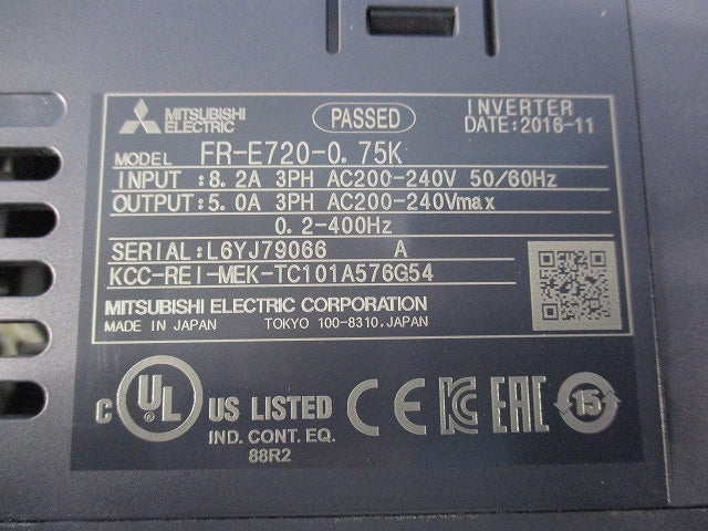 インバータ FR-E720-0.75K